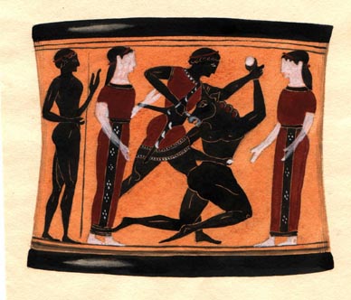242, Theseus slaying Minotaur, colour